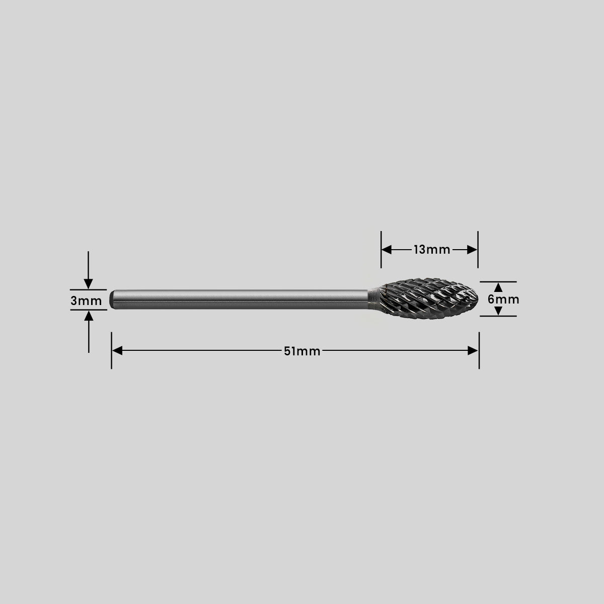 Type H Flame Shape Carbide Burr